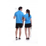 SEA PLANETSP Sportswear sweat Quick Dry breathable badminton shirt , Women / Men table tennis clothes team game blue T Shirts