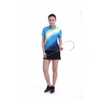 SEA PLANETSP Sportswear sweat Quick Dry breathable badminton shirt , Women / Men table tennis clothes team game blue T Shirts