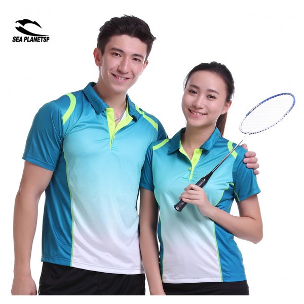 SEA PLANETSP Sportswear sweat Quick Dry breathable badminton shirt ,Women/Men table tennis Ping pong clothes team POLO T Shirts