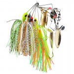 SEALURER  Spinner Bait with 2 blades Rubber Jig   Fishing Lure Spoon for Lake River Lead Head Pike Lures