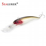 SEALURER 1Pcs  Big Float  Minnow Artificial Plastic Deep Diver Hard Lures  Fishing Lure Crankbait  with  2   Treble  Hooks