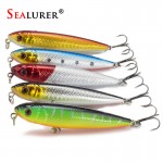 SEALURER 1pcs 9g 8cm 3D  Eyes Pencil Lure Topwater Dog  Pike Fishing Lures Saltwater Minnow vivid swimming