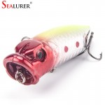 SEALURER Brand Fishing Tackle 3D eyes 6.5CM 13G Pesca 6# Treble Hooks Popper Fishing Lure Plastic Wobbler Artificial Hard Bait