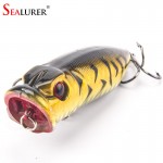 SEALURER Brand Fishing Tackle 3D eyes 6.5CM 13G Pesca 6# Treble Hooks Popper Fishing Lure Plastic Wobbler Artificial Hard Bait