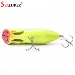 SEALURER Brand Fishing Tackle 3D eyes 6.5CM 13G Pesca 6# Treble Hooks Popper Fishing Lure Plastic Wobbler Artificial Hard Bait