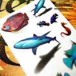 SHNAPIGN 3d Temporary Tattoo Body Art Flash Tattoo Stickers 19*9cm Waterproof Styling Tatoo Home Decor Sticker Turtle Shark Fish