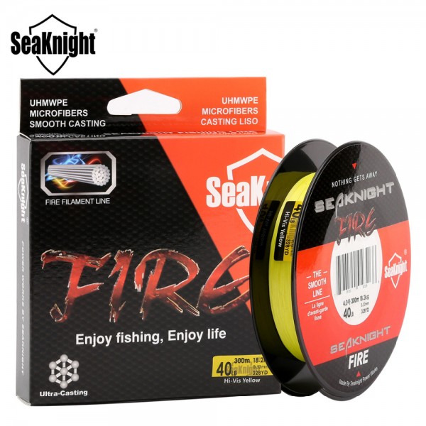 SeaKnight FIRE 300M Fishing Line Fire Filament Line Smooth PE Fire Fishing Line MONO Floating Line Saltwater/Freshwater 6-40LB