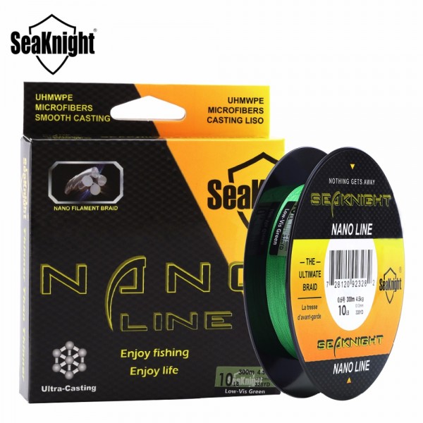 SeaKnight NANO 300M 4 Strands Braided Fishing Lines Multifilament PE Fine Fishing Line 4LB 6LB 8LB 10LB  Diameter 0.07-0.12mm