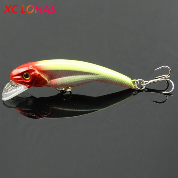 Second half price! 1x 7.6cm 5.9g Minnow Lure Hard Plastic Luminous Artificial Lures 3D Fish Eye Lure Simulation Fake Bait MI073