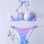 Sexy Bikini 2017 Classic Shell Bikinis Set Tankini Beachwear Monokini Swimwear Women Swimsuit Push Up Swim Suit Biquini BJ266