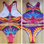 Sexy Brazilian Retro Bohemia Biquini Swimwear Bodycon Padded Women Swim Suit  High Neck Cropped Top Swimsuit Beach Bathing Suit