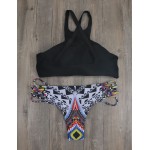 Sexy Cut Out Hollow Bikini Set Beach 2016 Female Bathing Suit Swimwear Women High Neck Swimsuit Maillot De Bain Biquini E635