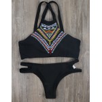 Sexy Cut Out Hollow Bikini Set Beach 2016 Female Bathing Suit Swimwear Women High Neck Swimsuit Maillot De Bain Biquini E635