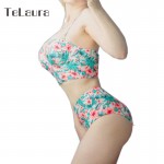 Sexy Floral Print High Waist Swimsuit 2017 Bikini Push Up Swimwear Women Vintage Biquini Bathing Suit  Maillot de Bain Femme XXL