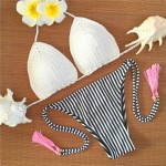 Sexy Summer Bikini Set Bathing Suit Swimwear Women Bikini 2017 Brazil Swimming Suit Crochet HandMade Outside Push Up