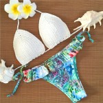 Sexy Summer Bikini Set Bathing Suit Swimwear Women Bikini 2017 Brazil Swimming Suit Crochet HandMade Outside Push Up