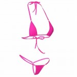 Sexy Women Two-Piece Microfiber Bikini Swimsuit Mini Triangle Thongs + Bra Tops,Lacing Adjust Cute Bathing Suit Swimwear