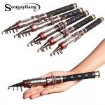 Sougayilang 1.3-2.4m Mini Fishing Rod Portable Carbon Fiber Rod Pocket Telescopic Fishing Rod Spinning Fishing Rod Vara De Pesca