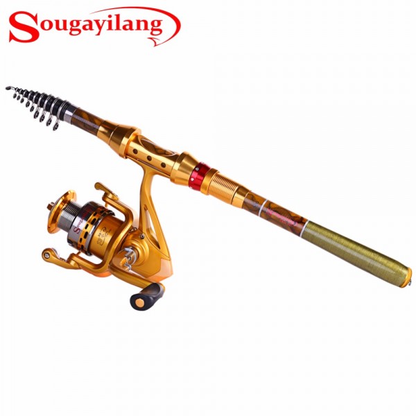 Sougayilang 1.8-3.6M Protable Fishing Rod with Reel Set Telescopic Fishing Rod and 14BB Fishing Spinning Reel Fishing Rod Combo