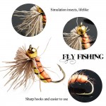 Sougayilang 40pcs/lot Trout Nymph Fly Fishing Lure Fishing Tackle 3 Colors Fly Fishing Flies with Box Carp Artificial Fish Bait 