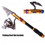 Sougayilang Portable Carbon Fiber Telescopic Fishing Rods Travel Spinning Fishing Pole Rock Boat Fishing Rod Pole Tackle Tools