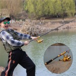 Sougayilang Portable Carbon Fiber Telescopic Fishing Rods Travel Spinning Fishing Pole Rock Boat Fishing Rod Pole Tackle Tools