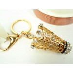 Sports Badminton Keychain Car Keyring Cute Rhinestone Crystal Charm Pendant Key Bag Chain Gift New Fashion  Free Shipping