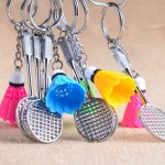 Sports Badminton Keychain for Men and Women Key Ring Holder Plastic Shuttlecock Key Chain Zinc Alloy Key Holder 