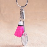 Sports Badminton Keychain for Men and Women Key Ring Holder Plastic Shuttlecock Key Chain Zinc Alloy Key Holder 