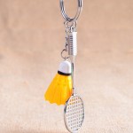 Sports Badminton Keychain for Men and Women Key Ring Holder Plastic Shuttlecock Key Chain Zinc Alloy Key Holder 