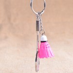 Sports Badminton Keychain for Men and Women Key Ring Holder Plastic Shuttlecock Key Chain Zinc Alloy Key Holder 