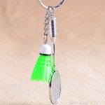 Sports Badminton Keychain for Men and Women Key Ring Holder Plastic Shuttlecock Key Chain Zinc Alloy Key Holder 