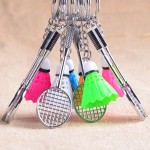 Sports Badminton Keychain for Men and Women Key Ring Holder Plastic Shuttlecock Key Chain Zinc Alloy Key Holder 