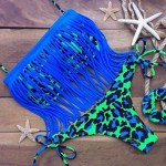 Summer Style Woman Sexy Floral Tassel Padded Beach Biquini Swimsuit Swimwear Monokini Two-piece Bikinis Set Push Up Bathing Suit