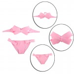 Swimsuit Push Up Bathing Suit Women Sexy Swim Wear Solid Swimwear Bikini Big Bow Bandeau Beach Wear Halter 