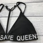 Swimwear Woman Sexy Bandage Bikini Set 2017 Summer Bathsuit Cross Strappy Women Push Up Swimsuit God Save Queens