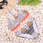 TQSKK 2017 New  Swimwear Women Bikini Swimsuit Brazilian Bandage Halter Top Bathing Suits Retro Vintage Print Beachwear Biquini