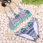 TQSKK 2017 New  Swimwear Women Bikini Swimsuit Brazilian Bandage Halter Top Bathing Suits Retro Vintage Print Beachwear Biquini