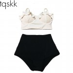 TQSKK 2017 New Bikinis Women Swimsuit High Waist Bathing Suit Plus Size Swimwear Push Up Bikini Set Vintage Retro Beach Wear XXL