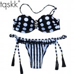 TQSKK 2017 New Sexy Brazilian Bikini Women Swimsuit Bandeau Floral Print Swimwear Push Up Bikini Set Top Bathing Suit Biquini