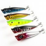 Topwater Popper Fishing Lure 9cm 13g High Quality Floathing Lure Hard Bait Plastic Fishing Tackle Crankbait 5 colors Available