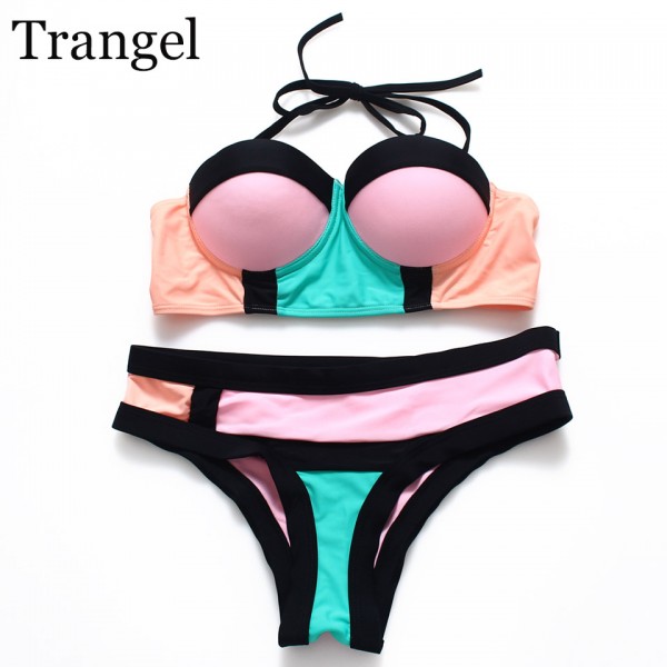 Trangel Sexy Bikini 2017 Women Swimwear Bandage Push Up Swimsuit For Women Bandeau Bikini Bathing Suit Brazilian Bikini Biquinis