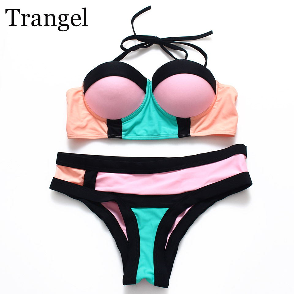 Trangel Sexy Bikini 2017 Women Swimwear Bandage Push Up Swimsuit For Women Bandeau Bikini 2456