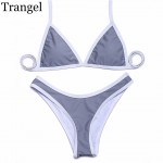 Trangel high cut bikinis 2017 New arrival sexy women bikini swimwear solid beachwear Brazilian bikini set EG500