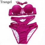 Trangel new arrival Sexy Bandage Cut Out Bikini High Waist Swimsuit Retro Bathing Suit Hollow Out Swimwear Women Bikini Set 