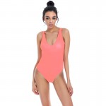 Trikini Swimwear women solid monokini swimsuit high waist knockout bikini set double-banded