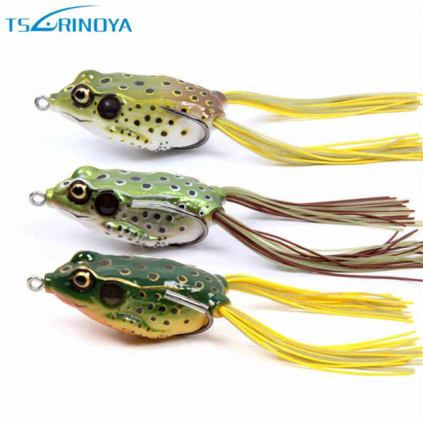 Trulinoya 3Pcs  Frog Fishing Lure 55mm 14g Soft Baits Hollow Rubber Lures Isca Artificial Para Pesca for Snakehead Pike Fishing 