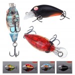 Trulinoya DW24 35mm 3.5g Fishing Lure Artificial Crankbait 1.2m Colorful Mini Crank Fishing Lure Hard Bait with 2 Treble Hooks