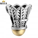 WAYA High Quality Silver Color Charms Gold-color Badminton European Charm Fit Bracelet Bangle DIY Original Jewelry Making