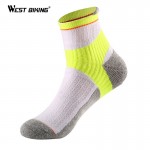 WEST BIKING Men Sport Socks Antibacterial Badminton Short Profession Sport Socks Basketball Running Hiking Riding Cycling Socks